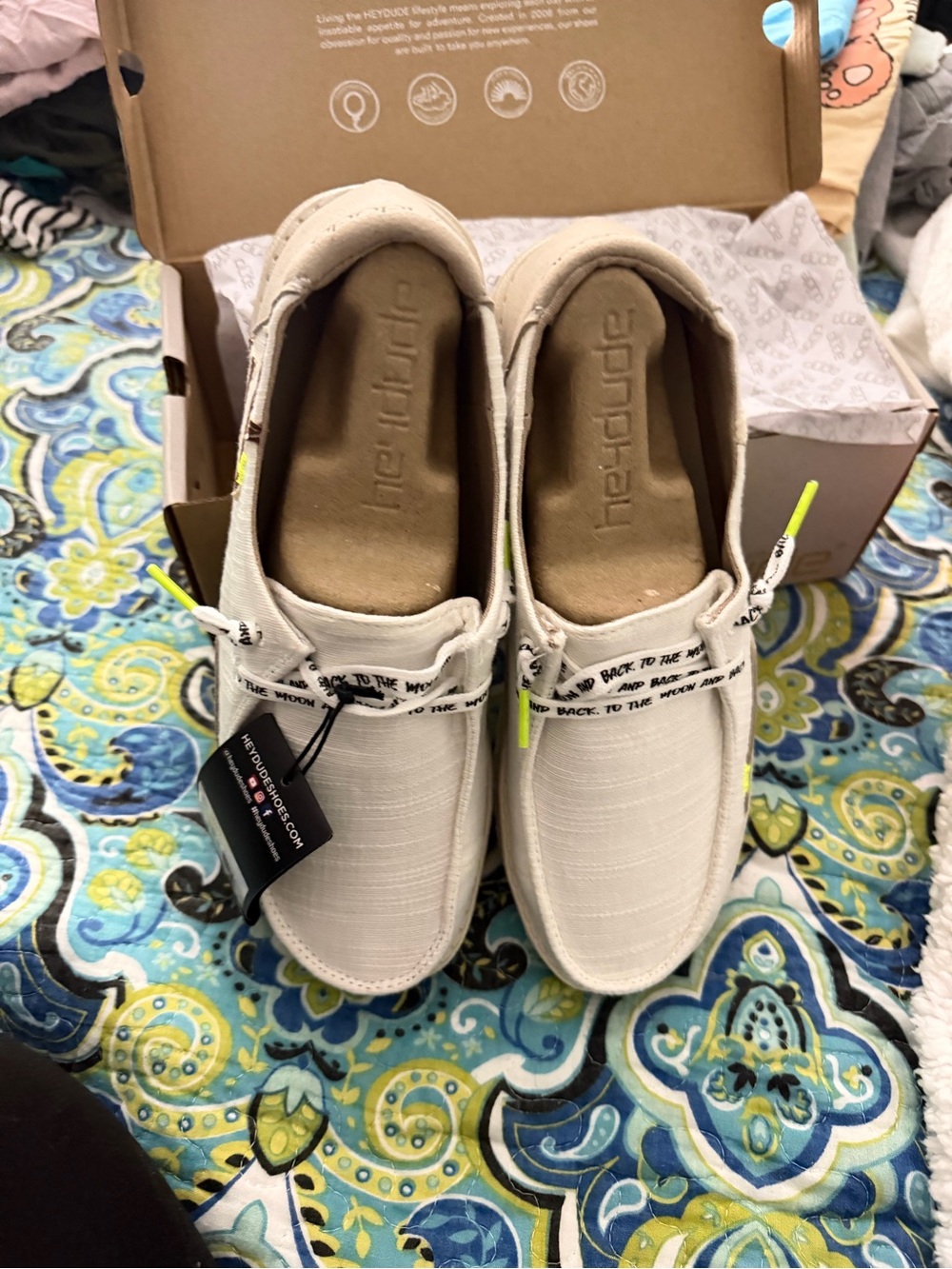 Brand New Hey Dude Wendy Star White Shoes - Picture 2 of 6